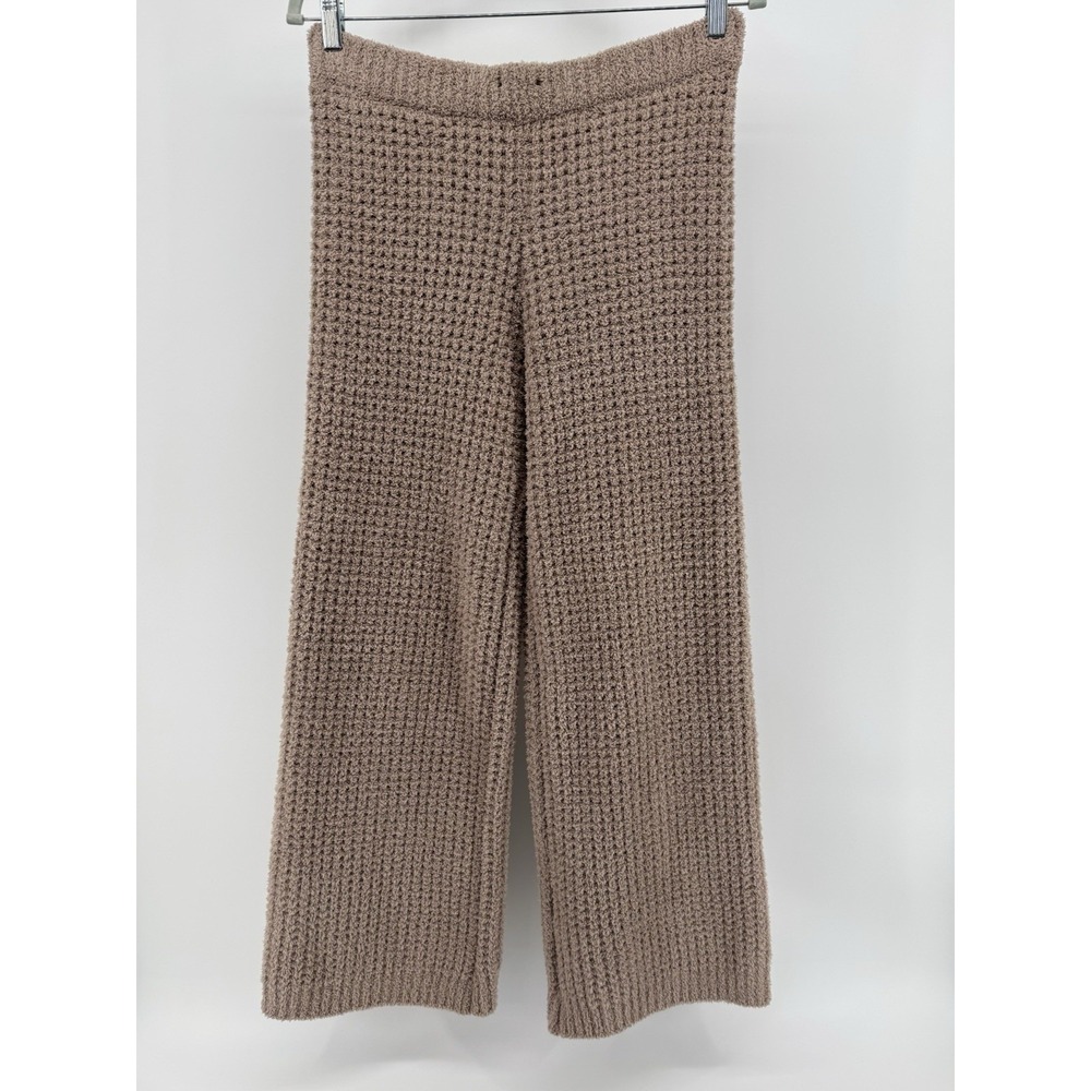 Softies Marshmellow Wide Leg Lounge Pants Tan Bouclé Pajama Bottoms Size M